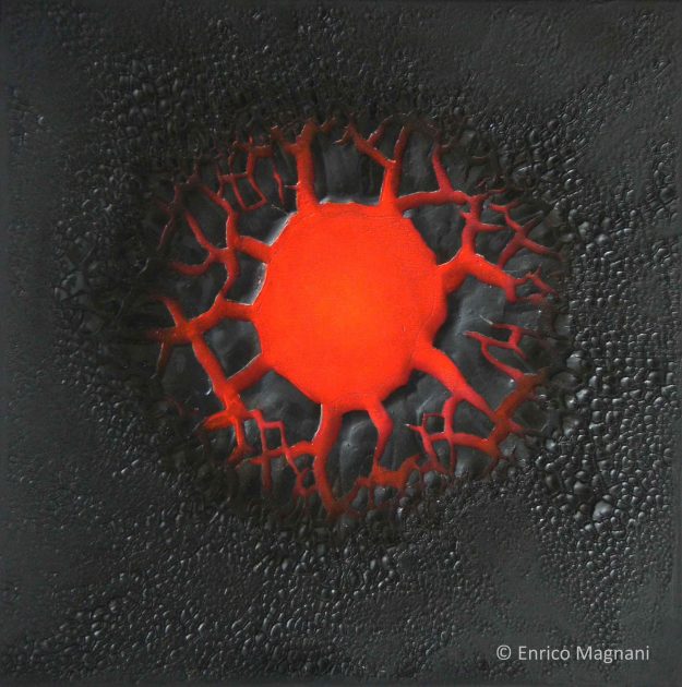 Enrico-Magnani-Study-No.-72-2010-olio-acrilico-smalto-e-argilla-su-tela-cm.-40×40