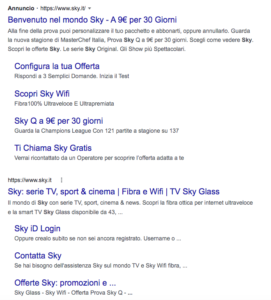 Esempio di campagna di brand Sky